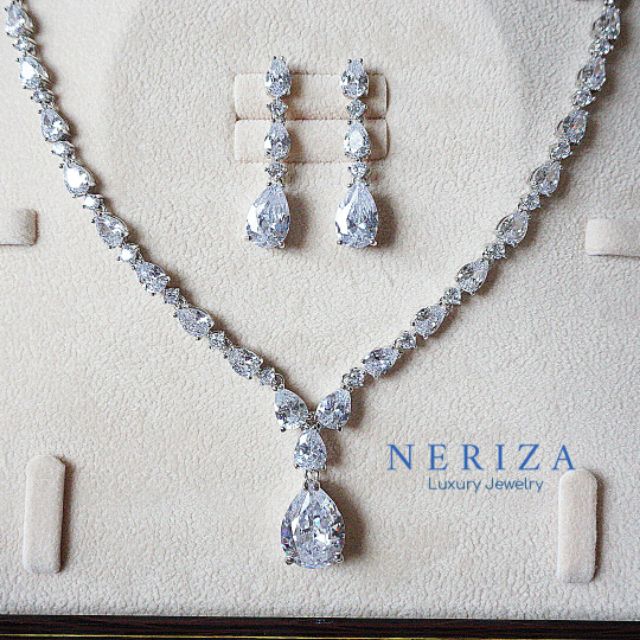 Neriza Jewelry/ เครื่องประดับเจ้าสาวเพชรสังเคราะห์เกรดท๊อปประกายทียบเท่าเพชรแท้งานจิวเวลรี NSW009