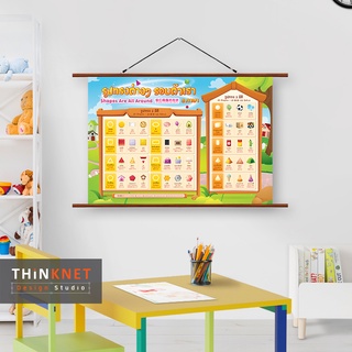 ภาพแขวนผนังรูปทรงต่าง ๆ รอบตัวเรา 3 ภาษา Shapes Are All Around Trilingual