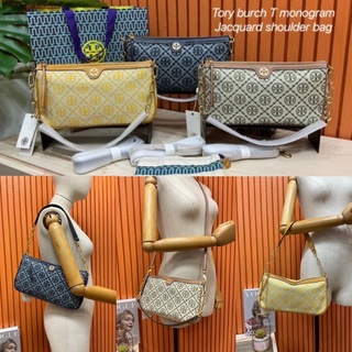 🔥🔥 SALE🔥🔥  เคลียสต็อก!! 💕Tory burch T monogram Jacquard shoulder bag กระเป๋าสะพายลาย T Monogram สุดคลาสสิค