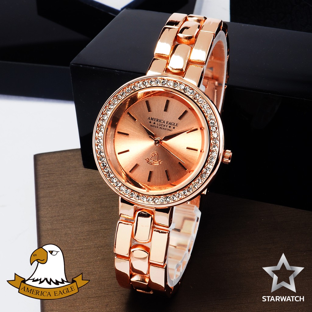 GRAND EAGLE นาฬิกาข้อมือผู้หญิง สายสแตนเลส รุ่น AE105L – PINKGOLD/PINKGOLD