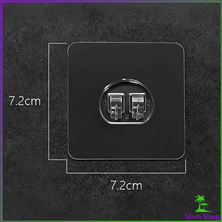 ตะขอกาวเขี้ยวงู   แบบใส  ตะขอแขวนชั้นวาง Adhesive hook - รูปที่ 4