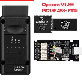 Op Com V1.99 พร้อม PIC18F458 FTDI Op Com OBD2 สำหรับ Opel OPCOM CAN BUS สามารถแฟลชเครื่องมือวินิจฉัยอัตโนมัติระดับมืออาชีพ