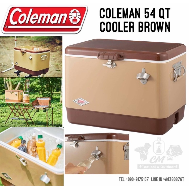 COLEMAN 54 QT STEEL BELTED COOLER BROWN