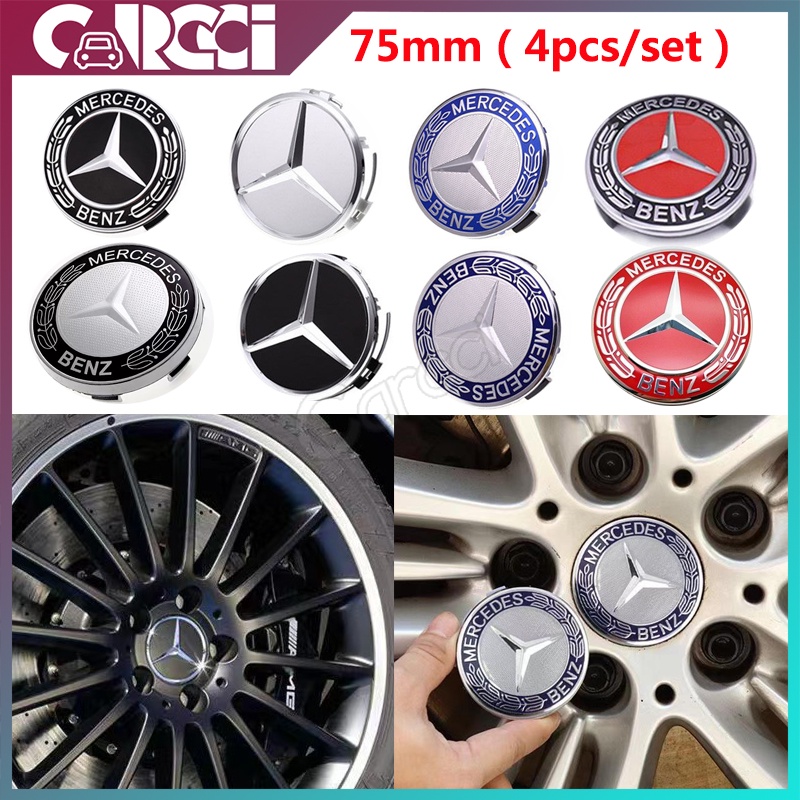 4pcs Mercedes-Benz ล้อกลางขอบหมวกยางรถ Hub Cap เปลี่ยน 75 มม.เหมาะสําหรับ C180 C200 E260 E300 S350 M