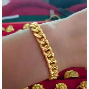 ใหม่ !! สร้อยข้อมือเลทบิด ชุบทอง 24K (99.9%) เคลือบแก้ว น้ำหนัก 2 บาท