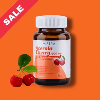 lot ใหม่ Vistra Acerola Cherry 1000mg (100 เม็ด // 45 เม็ด)