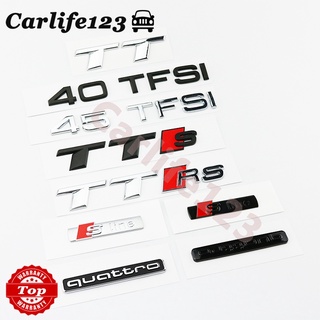 Audi TT TTS TTRS 40 45 30 35 50 55 60 TFSI Quattro โลโก้สัญลักษณ์ 3D รถด้านหลังหางสติกเกอร์ Sline Fender ด้านข้าง Badge