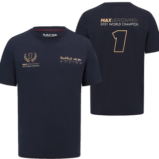 [S-5XL]เสื้อยืด ผ้าฝ้าย พิมพ์ลาย Red Bull Racing Max Verstappen Tribute สีกรมท่า สําหรับผู้ชาย