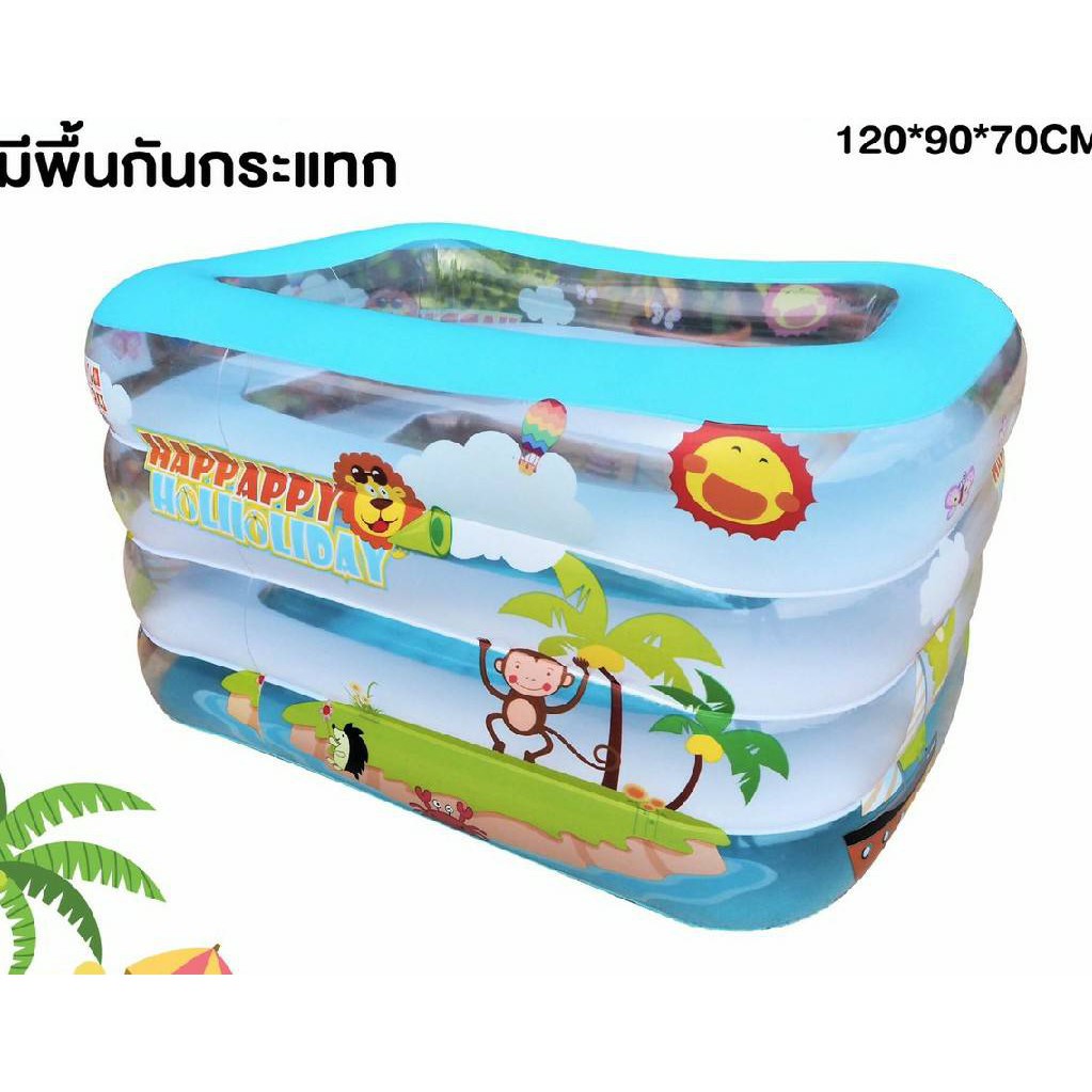 📦🏍️ (มีส่งด่วน)   สระน้ำเป่าลม ลอยคอ ทรงสูง สระว่ายน้ำเป่าลม สระว่ายน้ำเด็ก สระน้ำเด็ก 120*90*70 ซม.สระ 4 ชั้น - รูปที่ 3