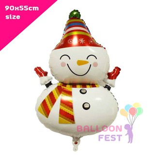 Balloon Fest ลูกโป่งฟอยล์ ตุ๊กตาหิมะ (Snowman) ขนาด 90x55ซม. งานฉลอง Xmas คริสต์มาส