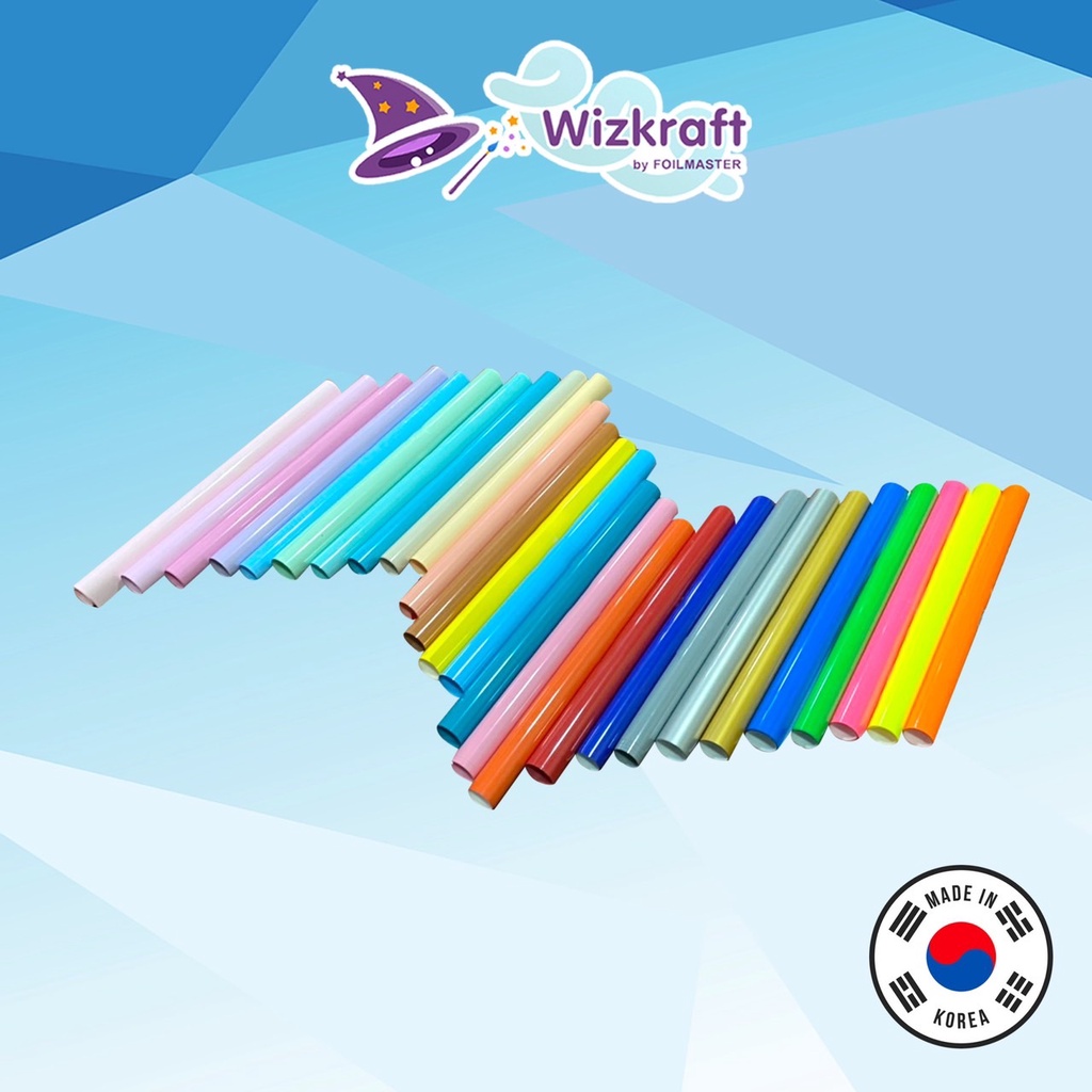 เฟล็กติดเสื้อ 1เมตร Wizkraft FLEX pu เฟล็กตัด สีพาสเทล pastel colour เนื้อนุ่ม ยืดหยุ่น ติดง่าย จากเกาหลี Made in Korea