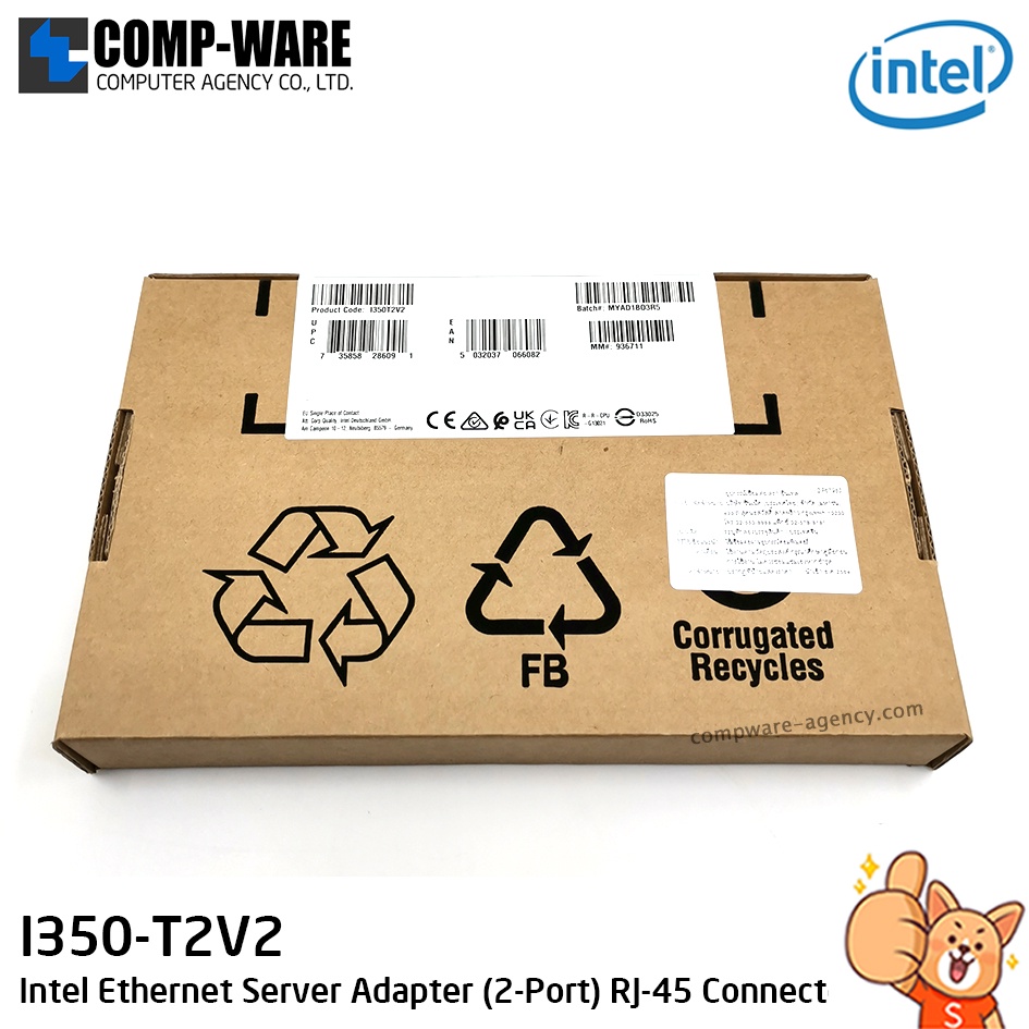 LAN Card - Intel Ethernet Server Adapter I350-T2V2 (2-Port) RJ-45 ...