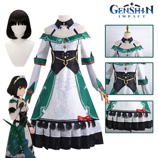 Genshin Impact Game Katheryne Catherine Cosplay Costume Suit Women Dress Halloween Carnival Party Outfit