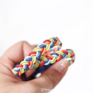 (พร้อมส่ง) เชือกเลื่อนเปียสีรุ้งงงง 🌈 🌈 🌈