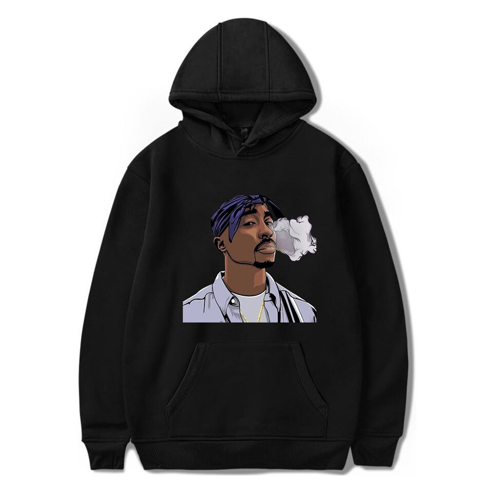 Harajuku Hoodies Men Tupac 2Pac Hip Hop Streetwear เสื้อกันหนาวชาย Hoodie Polerone เสื้อผ้า