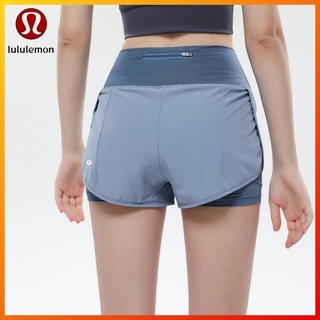 Lululemon Lululemons ใหม่ กางเกงขาสั้น เอวสูง ใส่สบาย มีกระเป๋า สําหรับใส่เล่นโยคะ 1851