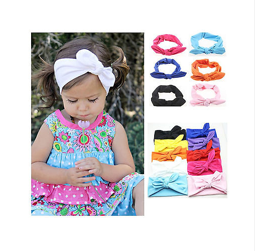 Unbranded Baby Headwrap Baby Girl Bunny Rabbit Bow Headband - Cute Turban Style Hair Band For Toddlers & Kids Hair Ribbon - Foto 5