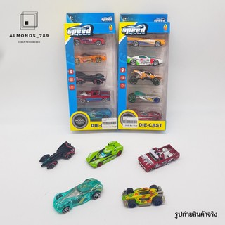 รถของเล่น รถโมเดล speed DIE-CAST โมเดลรถตั้งโชว์ วัสดุผลิตจากโลหะอย่างดี 1เซ็ท5คัน ล้อหมุนได้ [M389]