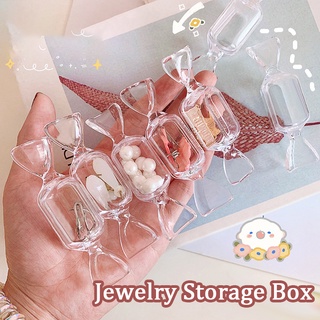 &lt;จัดส่ง 24 ชม.&gt; W&amp;G Ins สาวน่ารัก รูปทรงลูกกวาด ใส กล่องเก็บ แหวน ต่างหู เครื่องประดับ กล่องเก็บของ ขนาดเล็ก แบบพกพา