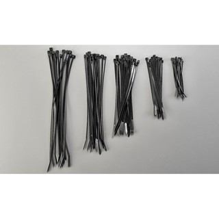 Cable tie เคเบิ้ลไทร์รัดสายไฟ สีดำ/สีขาว ไซส์เล็ก มีหลายขนาด 1 ถุง/100 เส้น