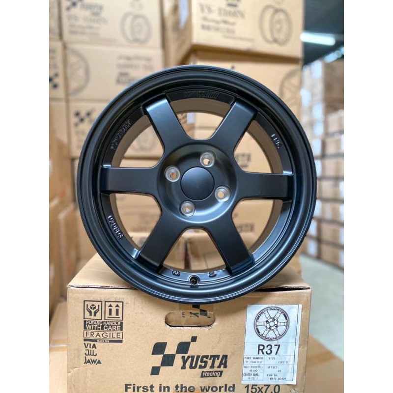 ล้อแม็กใหม่ TE37 ขอบ 15" 4รู สี ดำ ด้าน