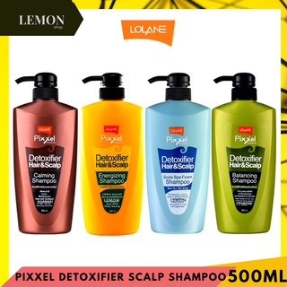 Lolane Pixxel Detoxifier Hair Scalp Shampoo 500ml โลแลน พิกเซล ดีท็อกซ์ แฮร์ สกาล์ป แชมพู (เขียว,เหลือง,น้ำตาล,ฟ้า)