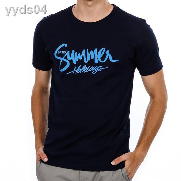 ♂◙⊙OASIS เสื้อยืด Summer T-shirt ผ้าฝ้าย 100% รุ่น MTC-1543 สีกรมท่า, ขาว, ดำ,แดง