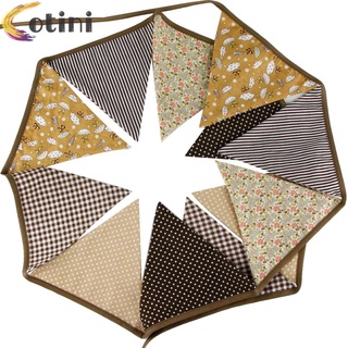 Cotini 12 ธงผ้าฝ้าย 3.2 เมตรสําหรับตกแต่งงานแต่งงานสีกาแฟ