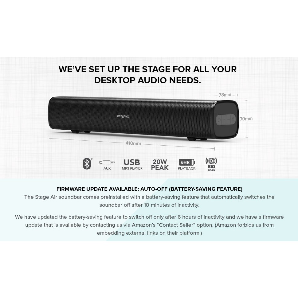 creative stage air 20 w bluetooth soundbar