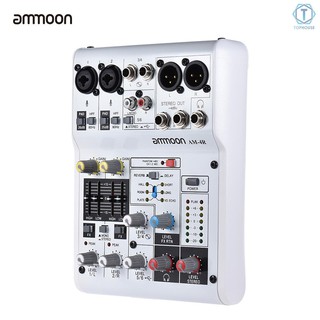 ammoon am - 4r 6 - channel เครื่องผสมเสียงดิจิตอล built - in 48 v phantom power รองรับพลังงาน by 5v