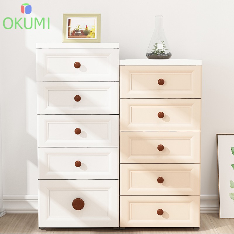 OKUMI_SHOP ตู้ลิ้นชักพลาสติก พร้อมล้อเลื่อน ตู้ลิ้นชัก ตู้เก็บของ ลิ้นชัก