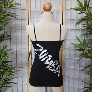 เสื้อกล้ามออกกำลัง เสื้อซุมบ้า ZUMBA WEAR SHINE ON SPAGHETTI TANK BLACK SIZE S