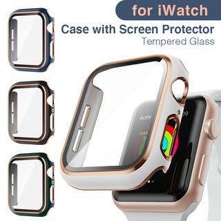 ราคาเคสนาฬิกาข้อมือ กระจกนิรภัย ป้องกันหน้าจอ แบบแข็ง สําหรับ Apple Watch iWatch Series 7