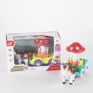 ProudNada Toys ของเล่นเด็กรถม้าชนถอย Mushroom CARRIAGE NO.HD9008