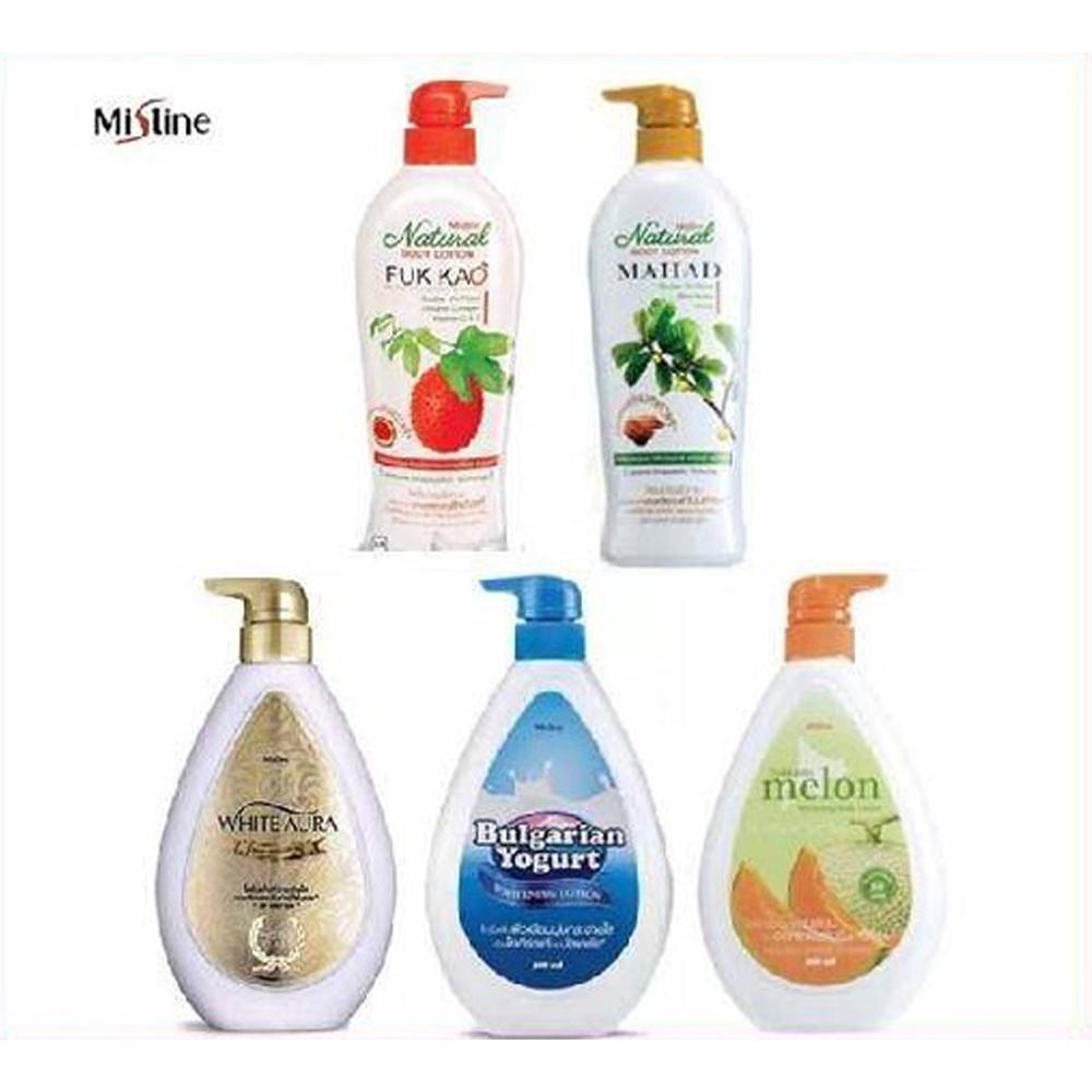 โลชั่นมิสทีน ปั้ม 500 มล. มิสทีน โลชั่นบำรุงผิว mistine lotion ฟักข้าว เมลอน มะหาด โยเกิร์ต ออร่าไวท์