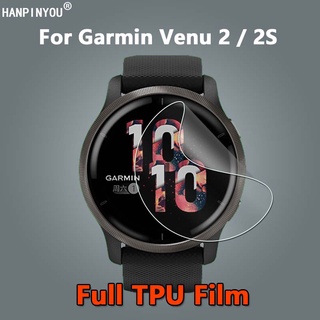 1/3/5/10 Pcs For Garmin Venu 2 2S / Active S / Vivoactive 4 4S 3 Trainer / Venu SQ Music Sport Smart Watch Ultra Thin Clear Full Cover Slim Soft TPU Repairable Hydrogel Film Anti-Scratch Screen Protector -Not Tempered Glass