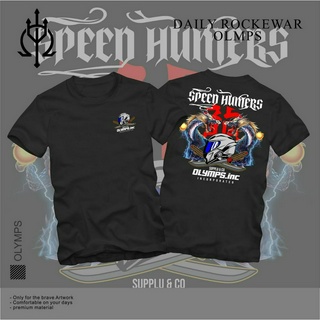 Kaos Kaos เสื้อยืดแขนสั้น พิมพ์ลาย Olymps.inc Black Speed Hunter สีดํา สําหรับผู้ชาย และผู้หญิง