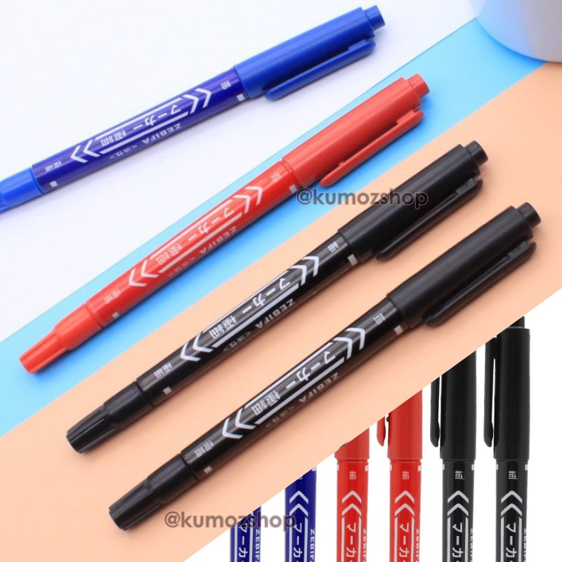 [1แถม1] ปากกาเขียนซองไปรษณีย์พลาสติกแบบ Permanent 2 หัว