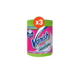 [แพ็ค3] Vanish แวนิช ผลิตภัณฑ์ขจัดคราบอเนกประสงค์ สูตรฆ่าเชื้อแบคทีเรีย99.9% น้ำยาซักผ้า สำหรับผ้าขาวและผ้าสี 740 กรัม