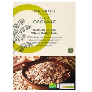 Waitrose Duchy Organic Whole Rolled Oats Scottish Jumbo 1kg อาหารเครื่องดื่ม อาหารเช้า ซีเรียล ข้าวโอ๊ต