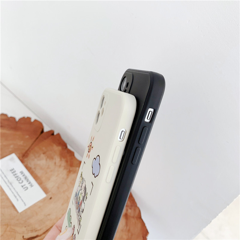 Snoopy Charlies เคท ไอโฟน iPhone 12 Pro Max Soft TPU Case Apple เคท iPhone11 12mini XS XR X 7/8 Plus SE Shockproof Phone Cover เคสกันกระแทก #6
