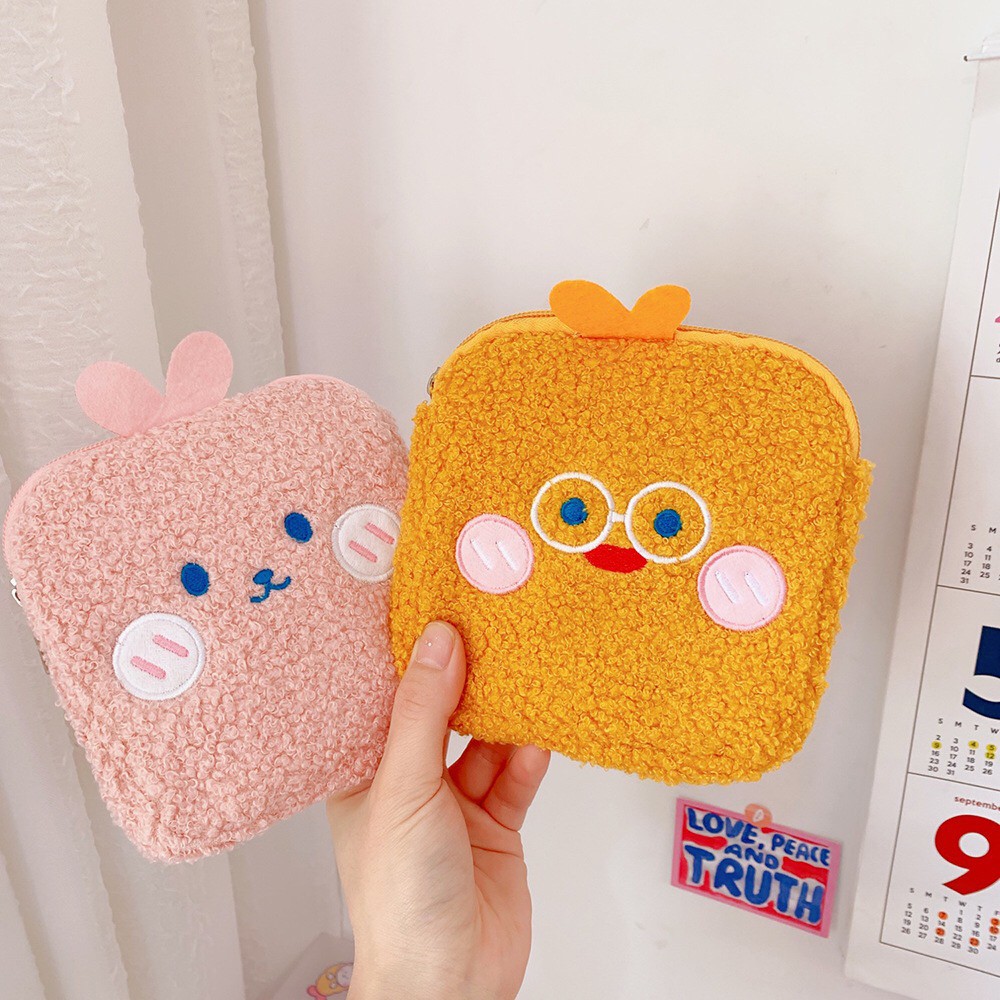 Bentoy Milkjoy ถุงผ้า สำหรับใส่ผ้าอนามัย ลายหมี กระต่าย ส้ม ดอกไม้น่ารัก สไตล์เกาหลี สำหรับสตรี