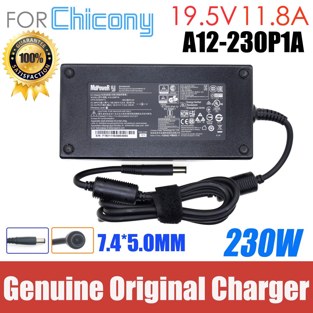 A230A006L 19.5v 11.8a ac power adapter สําหรับ MSI G752VY GE63 GE73VR GT72VR VR ONE 7RD-067US Chicon
