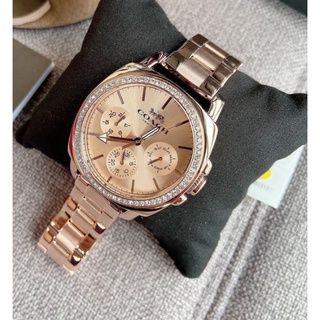 นาฬิกา Coach Mini Boyfriend Rose Gold⌚หน้าปัด มีเข็มบอกวันจ-ศ ชม. นาทีวินาที