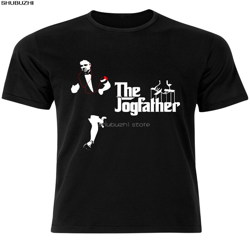 เสื้อยืดโอเวอร์ไซส์ใหม่ เสื้อยืดลําลอง แขนสั้น พิมพ์ลายการ์ตูน The Jogfather Healthy Gym Godfather Parody AI69 ทรงหลวม แ