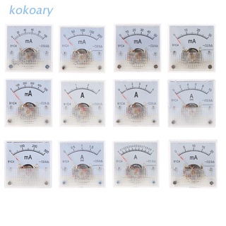 KOK 91C4 Ammeter DC Analog Current Meter Panel Mechanical Pointer Type 1/2/3/5/10/20/30/50/100/200/300/500mA A