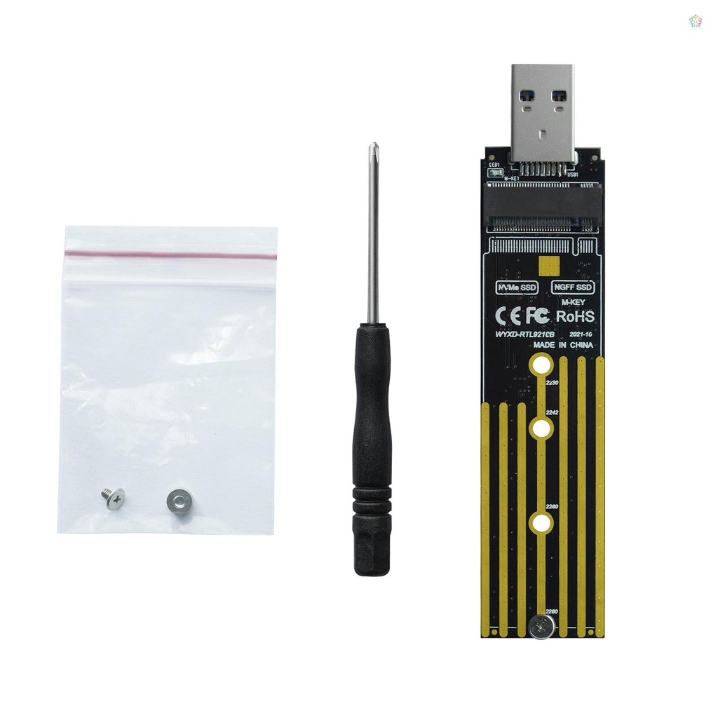 {พร้อมส่ง} บอร์ดอะแดปเตอร์ NVMe PCIe เป็น USB3.1 Type A M.2 2 in 1 รองรับโปรโตคอล NVMe & SATA Dual #7