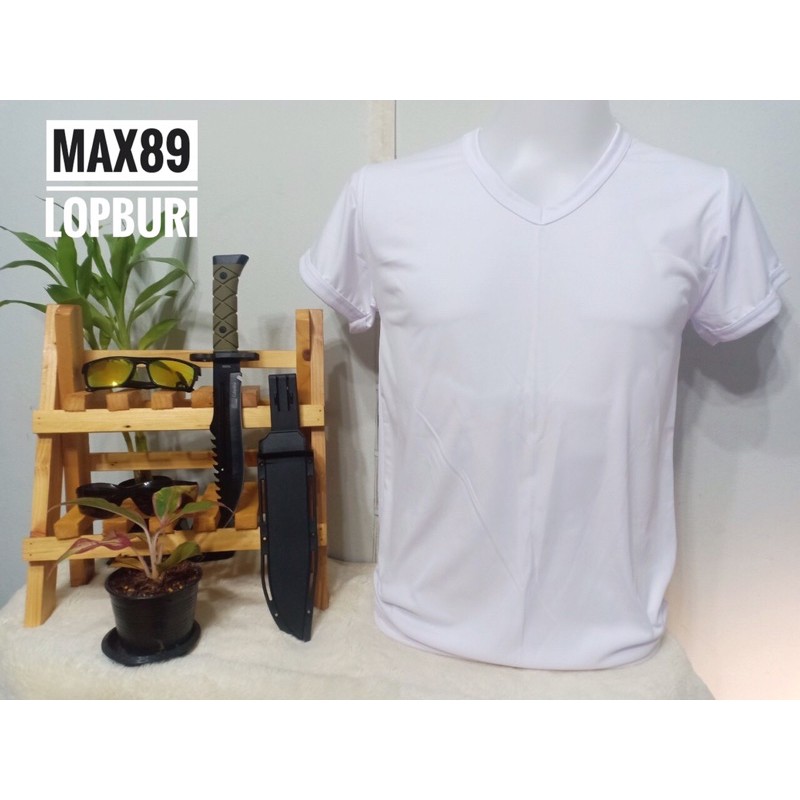 เสื้อเปล่า เสื้อรองในทหาร ผ้านาโน ผ้าลื่น คอวี