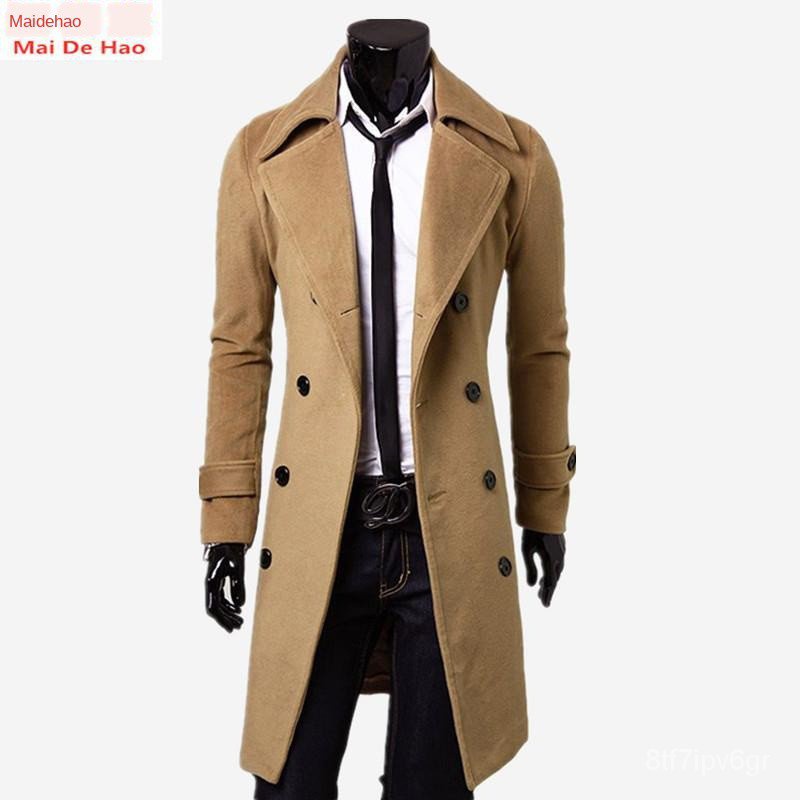 long tan peacoat mens