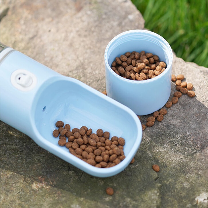 KTCAT ที่ให้น้ำสุนัข หมา แมว ขวดน้ำสัตว์เลี้ยง กระบอกใส่น้ำ แบบพกพา สำหรับสัตว์เลี้ยง 2in1 สามารถใส่น้ำ-อาหารได้